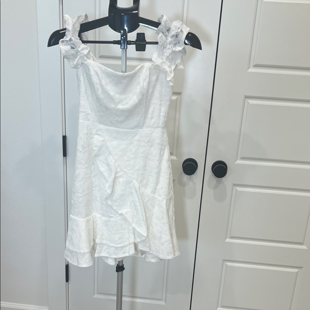 Verona Off-Shoulder Ruffle Mini Dress, M - Picture 3 of 6